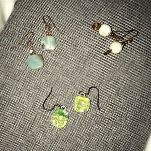 3 Pairs of Dangling Earrings